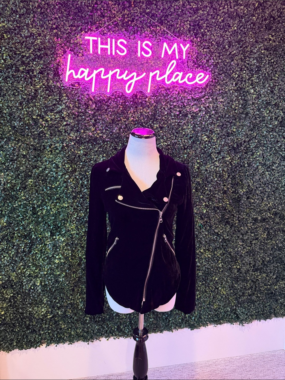 BB Dakota Black Velvet Moto Jacket